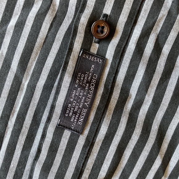 GEOFFREY BEENE Fitted Striped Collared Button Down Shirt Neck 14.5 Size 32/33 - Picture 3 of 5